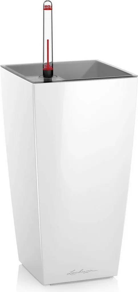 Pot pour plante d'intérieur Maxi-Cubi blanc brillant idéal pour bureaux