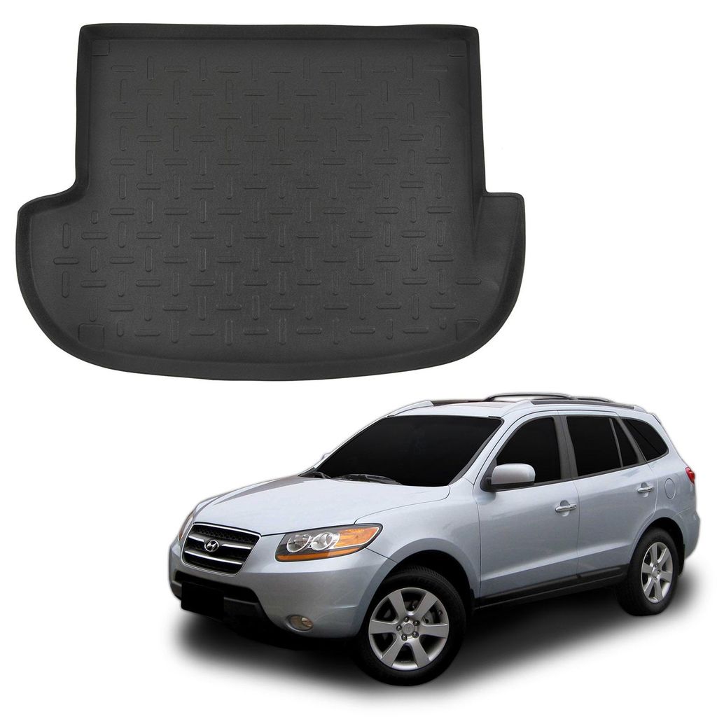 SCOUTT | Kofferraumwanne Laderaumwanne Kompatibel mit Hyundai Santa Fe 2006-2012 (5 Sitzplätze), mit Hoher Rand, Kofferraum-Schutzmatte, Geriffelt...