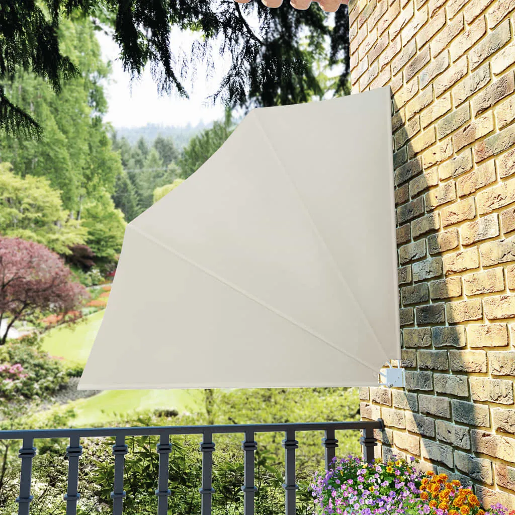 Tenda a Ventaglio da Parete 140x140 Crema - Acciaio e Poliestere