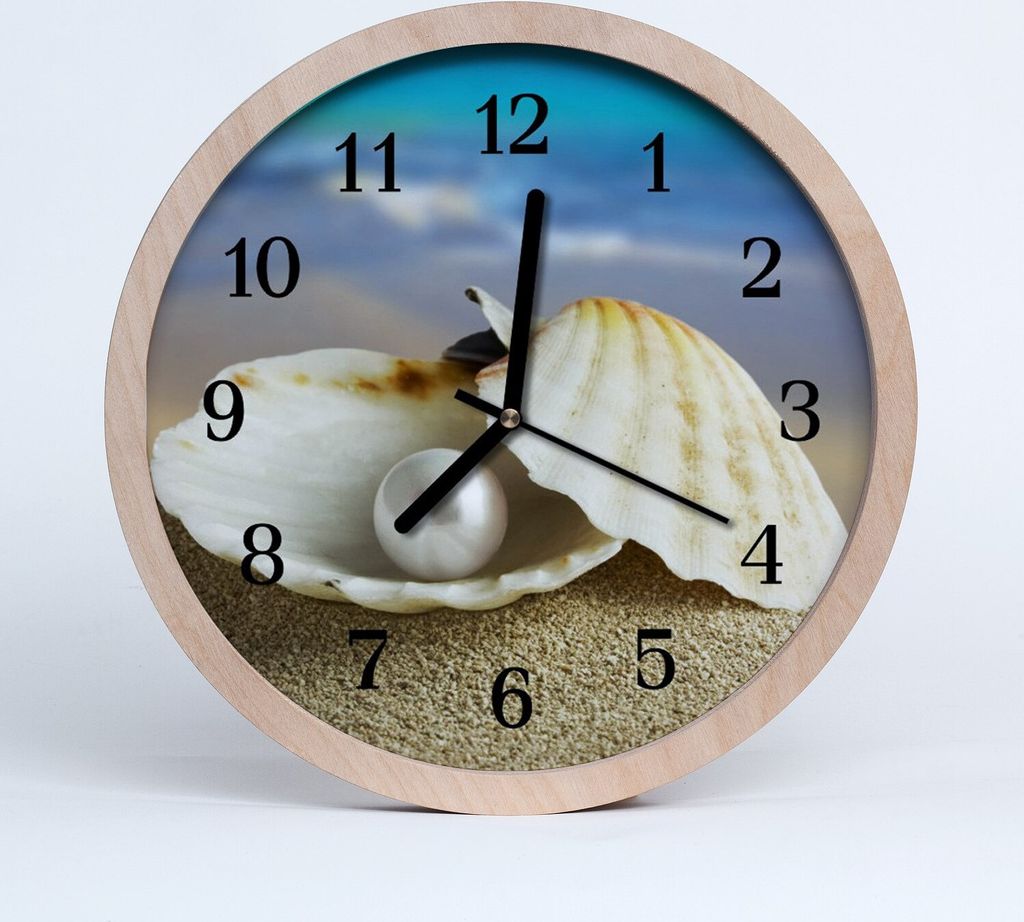 Holzuhr 20fi cm wanduhr - Natur-Perlen-Shells