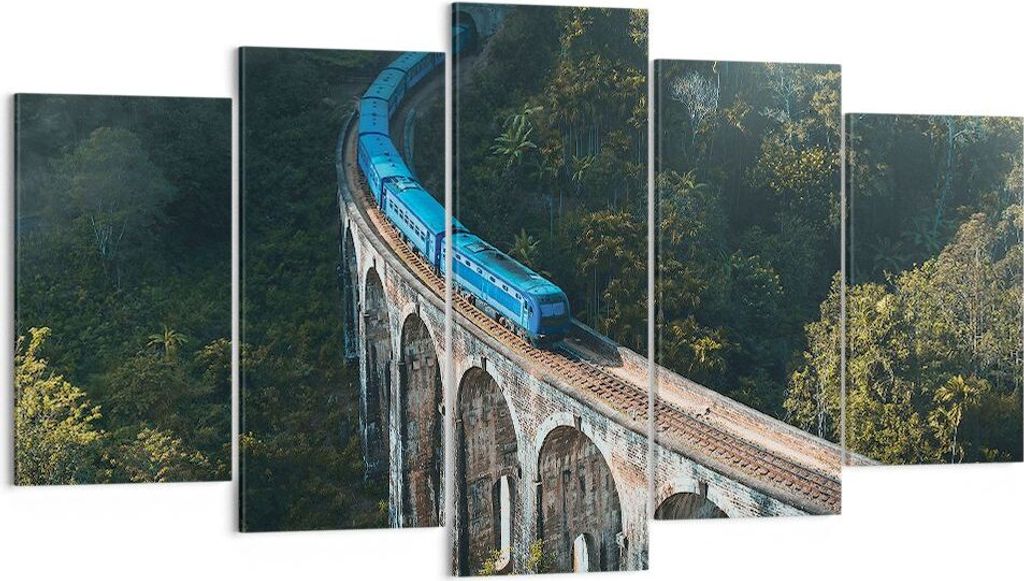 Bild auf Leinwand - Leinwandbild - 5 Teile - Zug Hogwarts Express - 160x85cm - Wand Bild - Wanddeko - Wandbilder - Leinwanddruck - Bilder - Wanddek...