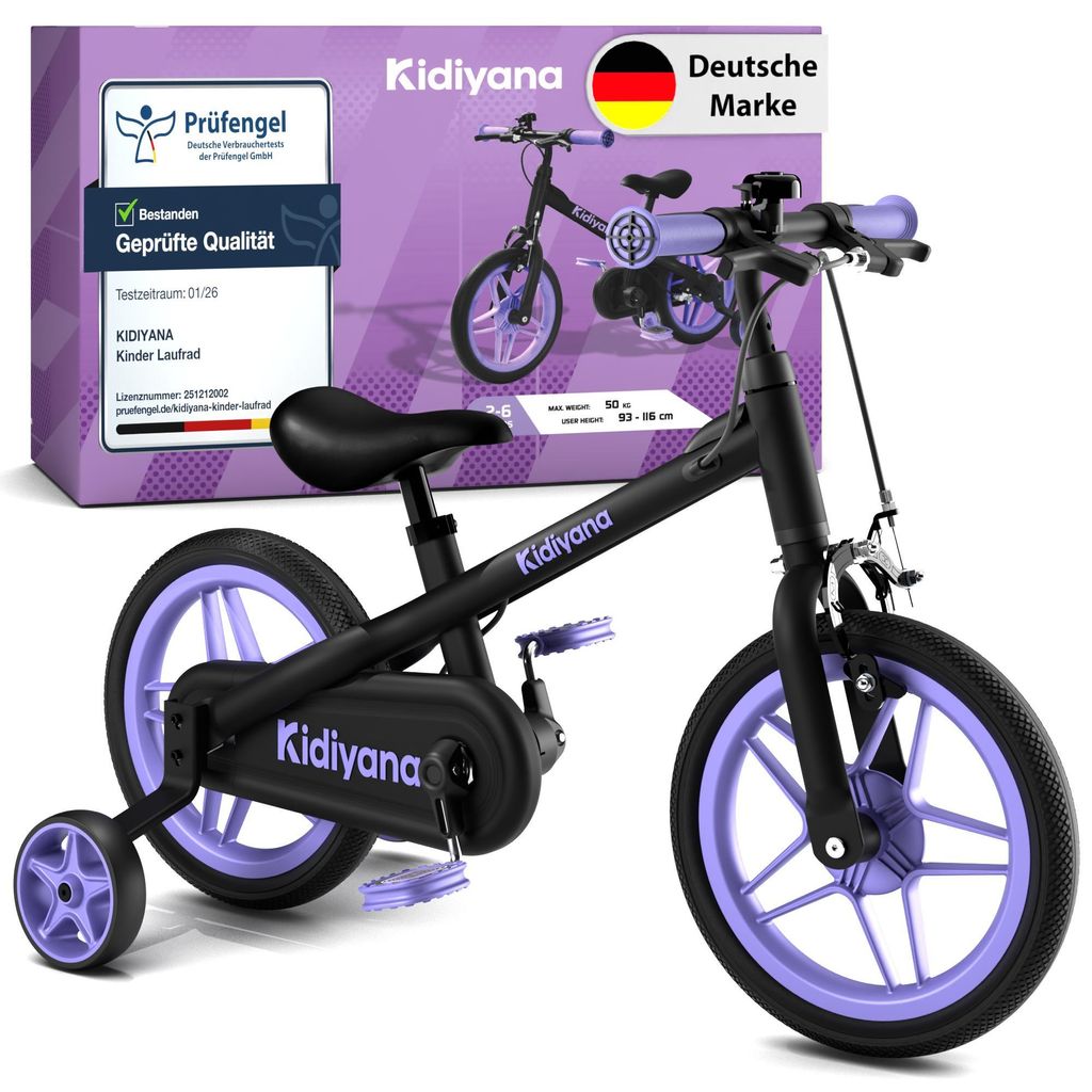 Kidiyana 3in1 Bicicletta senza pedali da 3 anni fino a 50 Immagine del prodotto 