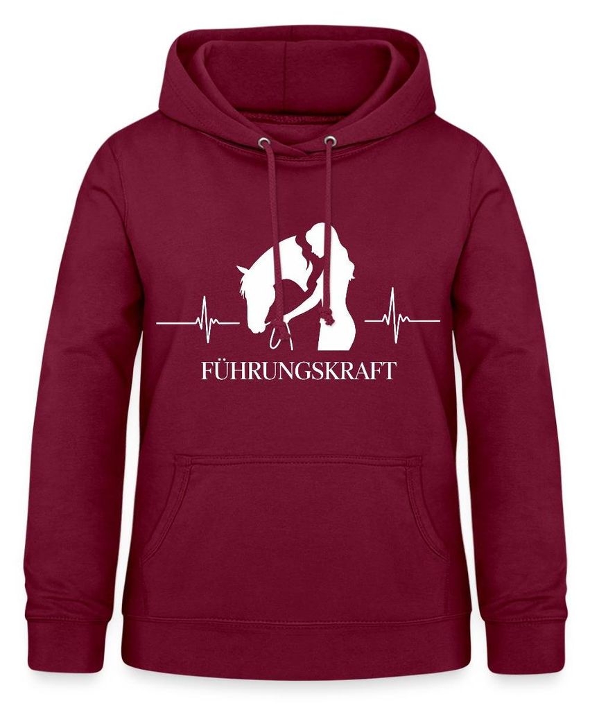 Spreadshirt Führungskraft | Mensch Und Pferd Team Damen Hoodie, S, Bordeaux