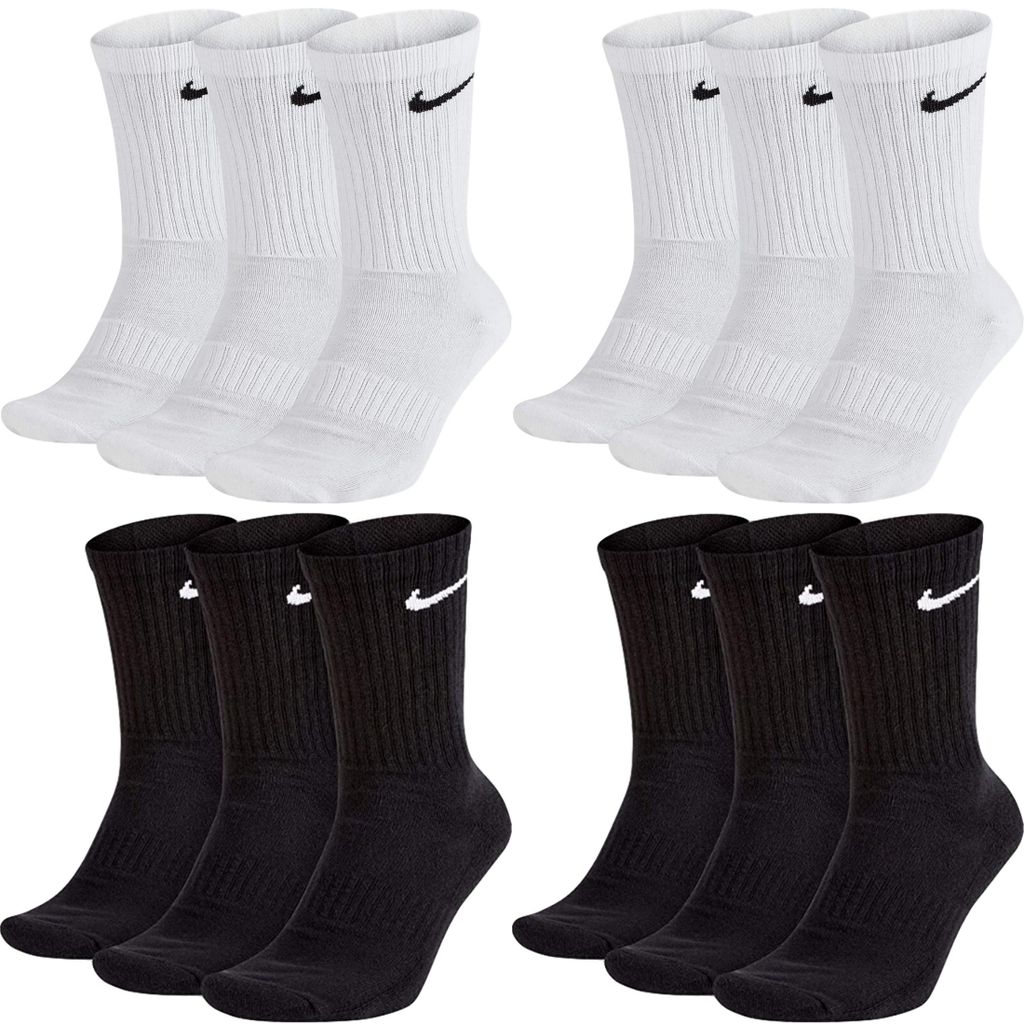 12 Paar Nike Socken Herren Damen Lang - Farbe: 6 Paar weiss Produktbild 