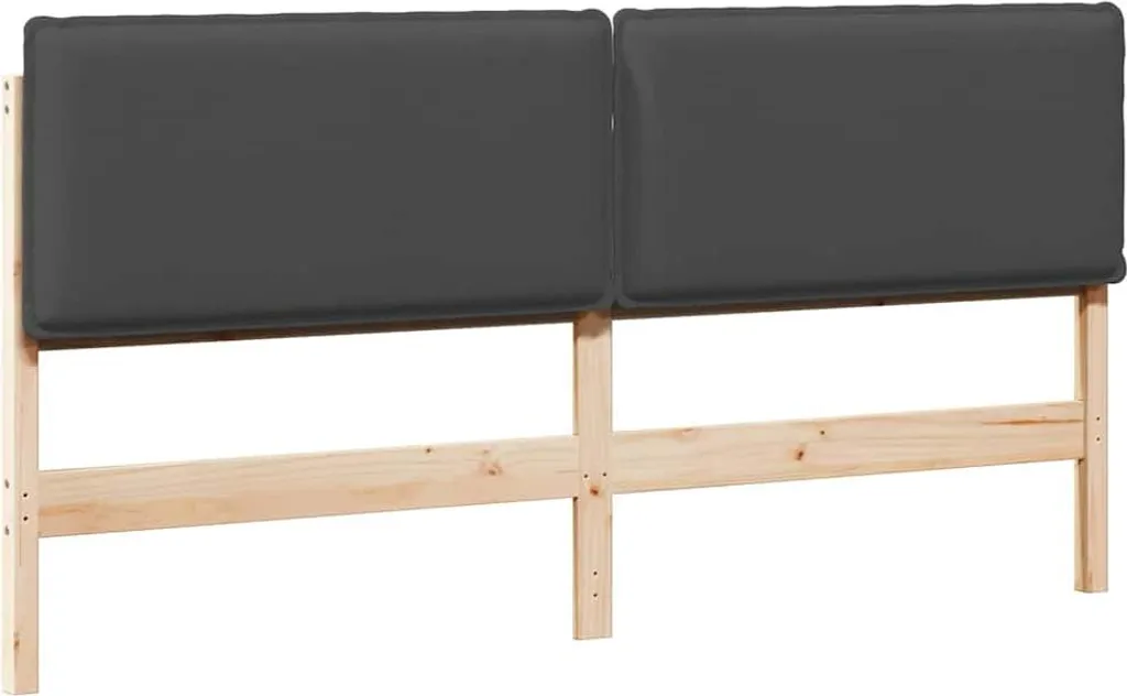 Tête de lit rembourrée 200 cm gris foncé et naturel ultra confort