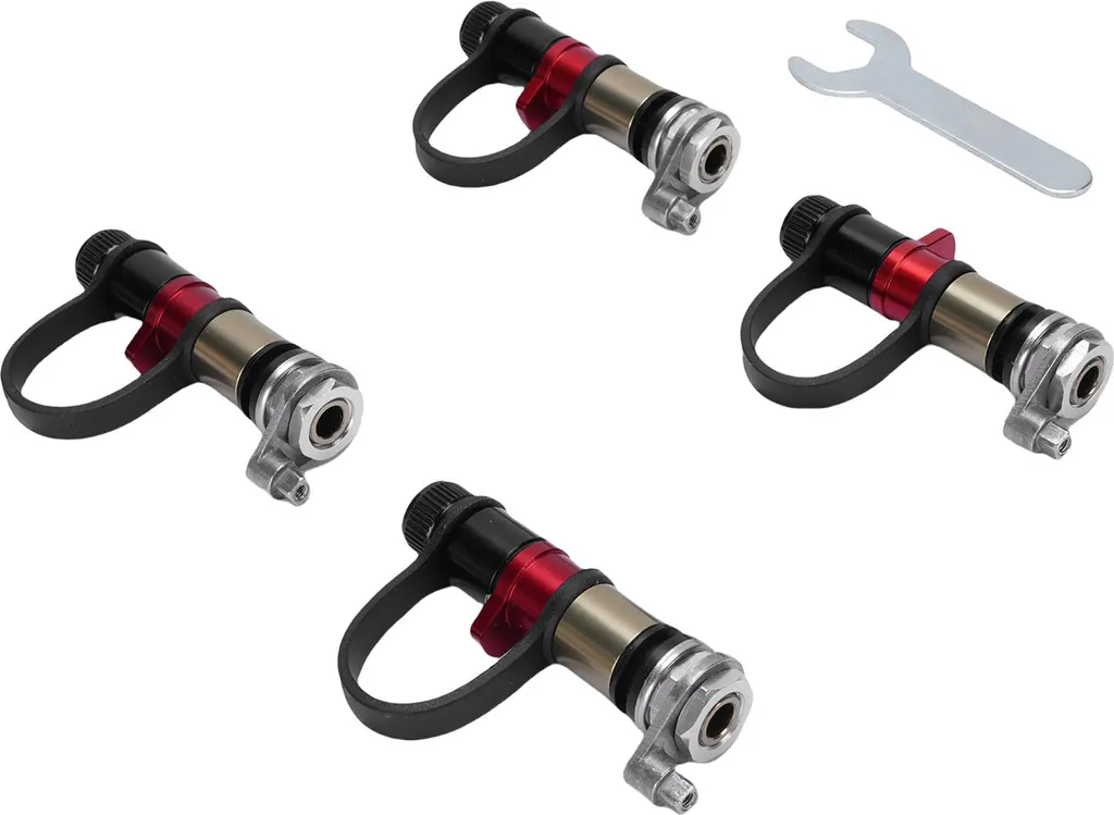 Valves dégonflage pneus rapides compatibles capteurs TPMS noirs
