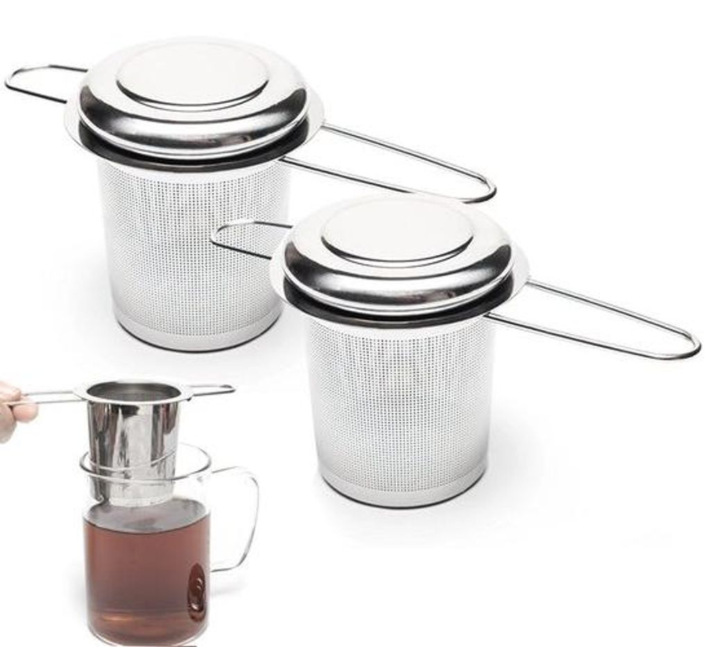 Zwei-Teil-Tea-Set - Mit faltbarer Handgriff und Deckel - Wiederverwendbar - Feiner Teezusatz - Passt auf die meisten Teekannen und Teekannen - Edel...