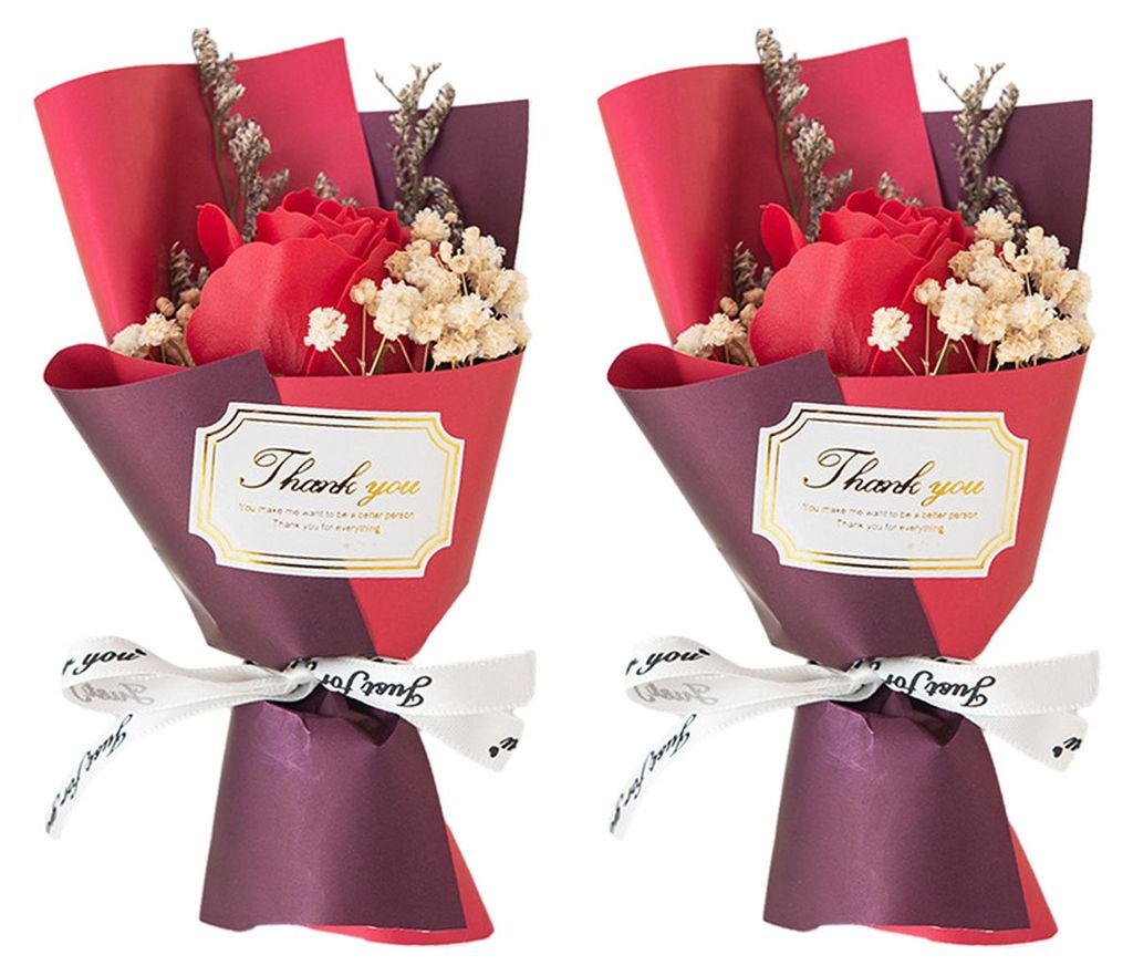1/2 Mini-Kunstrosen-Sonnenblumenstrauß, handgefertigt aus Seifenblütenblättern, künstliche Blumendekoration, romantisches Geschenk zum Valentin...