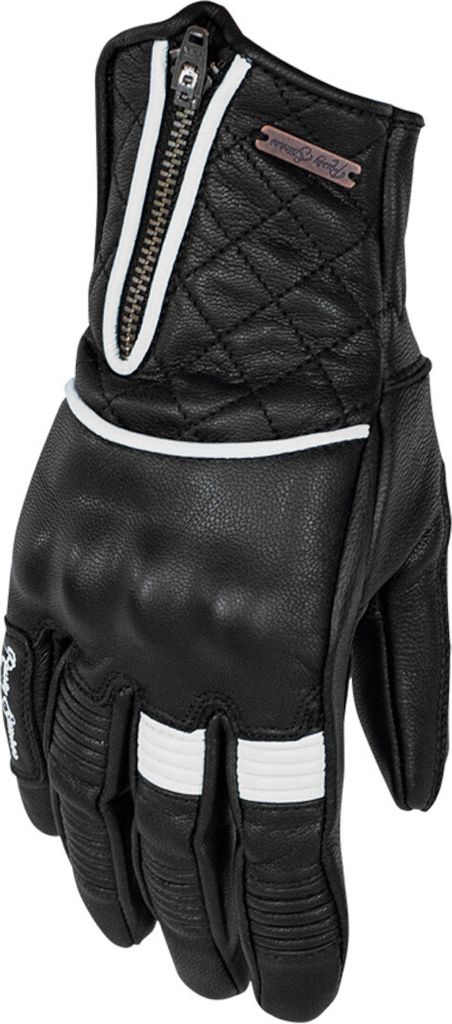 Rusty Stitches Lilly Damen Motorrad Handschuhe, schwarz/weiß, XL