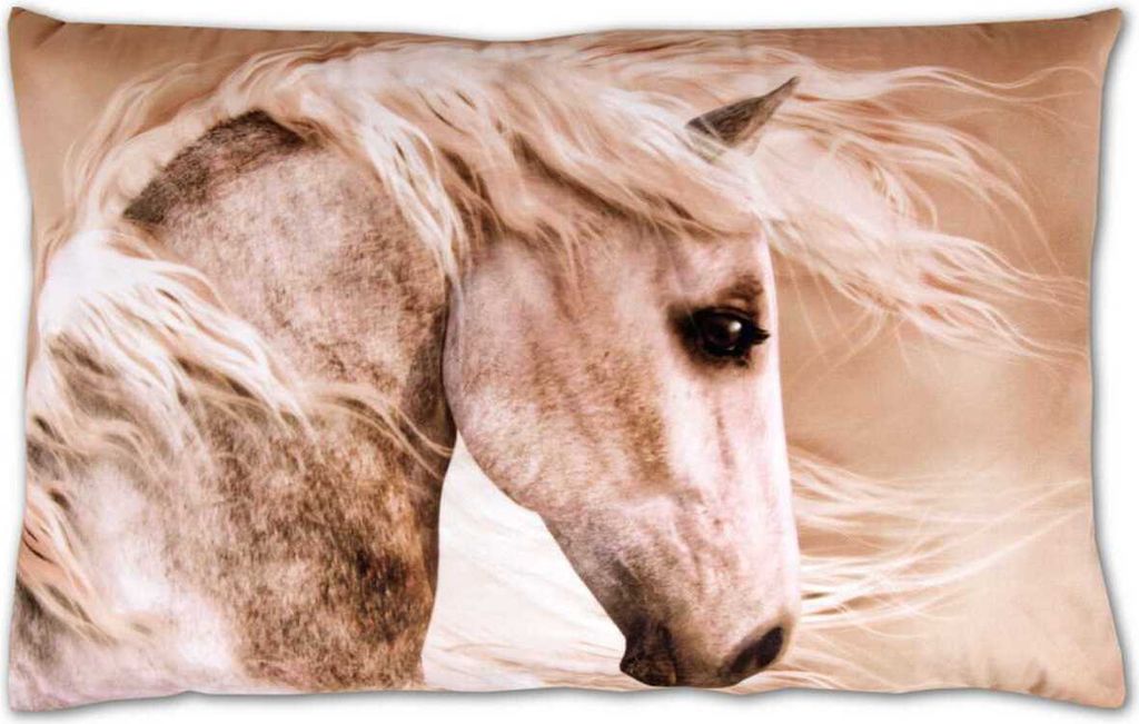 Kissenbezug Fotodruck Motiv in 40x60 cm, Flauschig weiche Kissenhülle mit Füllung, Motiv: Pferdekoch