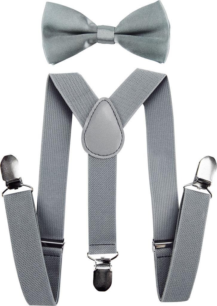Bretelle a Y con papillon per bambini, larghe 2,5 cm