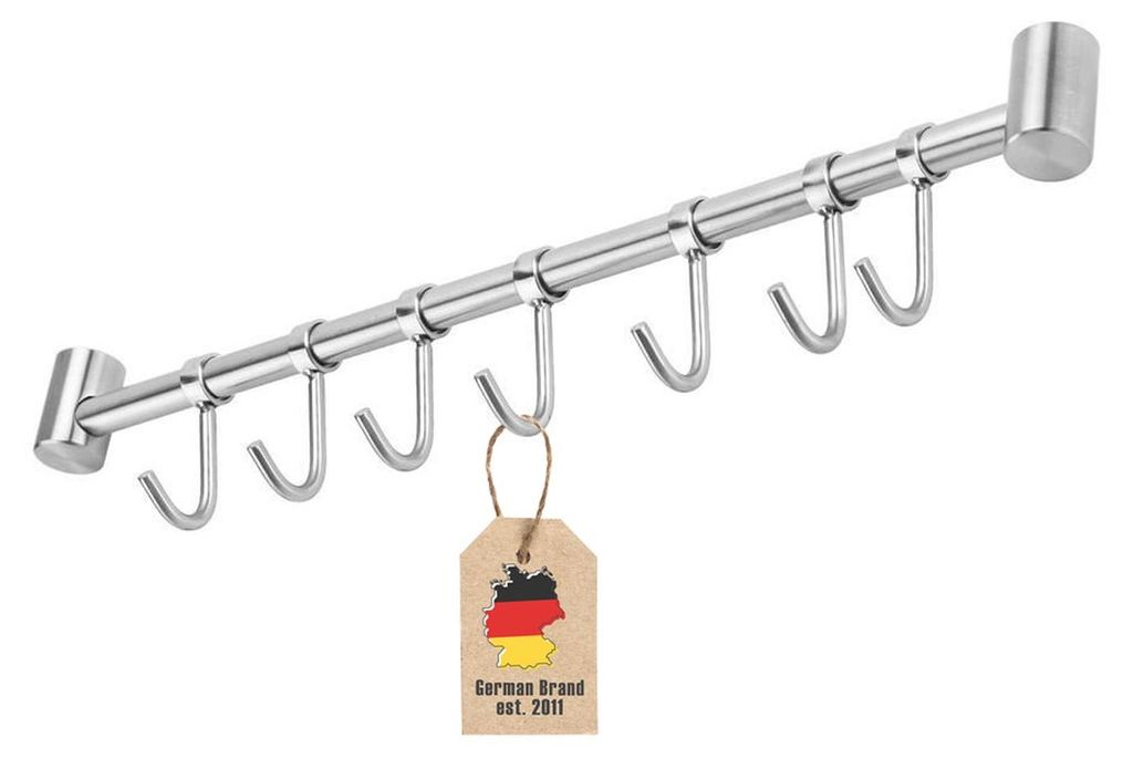 Intirilife Edelstahl Küche Hängeleiste mit 7 Haken - Küchen Produktbild 