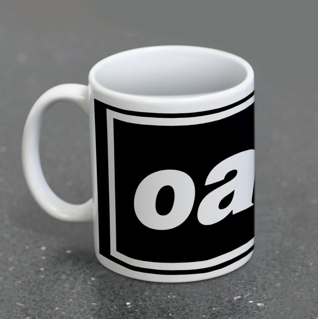 Oasis Keramik Tasse weiß mit Logo, ca. 315 ml Fassungsvermögen, 9,5x8 cm