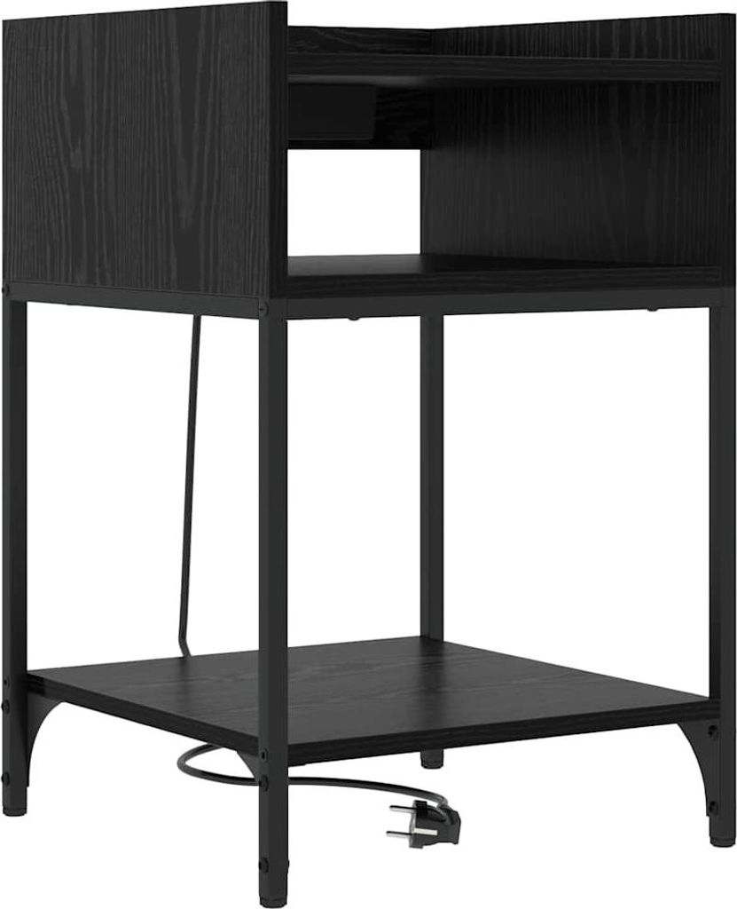Nachttisch Schwarz Eichen-Optik 40 x 40 x 61 cm Holzwerkstoff
