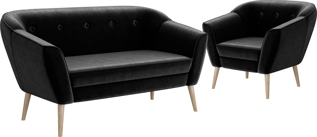 MEBLINI Mini Sofa Set 2-1 für Wohnzimmer - Mini Lounge für drei Personen - Küchensofa - Sofa Klein - Sitzgarnitur - Polstergarnitur - Sofagarnit...