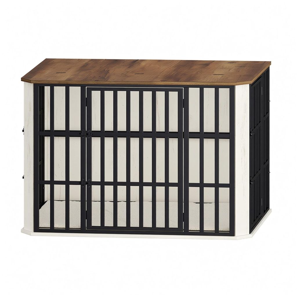 Hundekäfig Möbel, Hundebox Möbel, Mehrtür-Design, Weiß Produktbild 