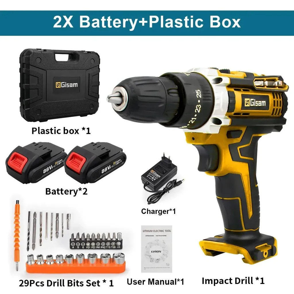 Visseuse 21V avec couple 28Nm moteur 340W et coffret de transport 21V
