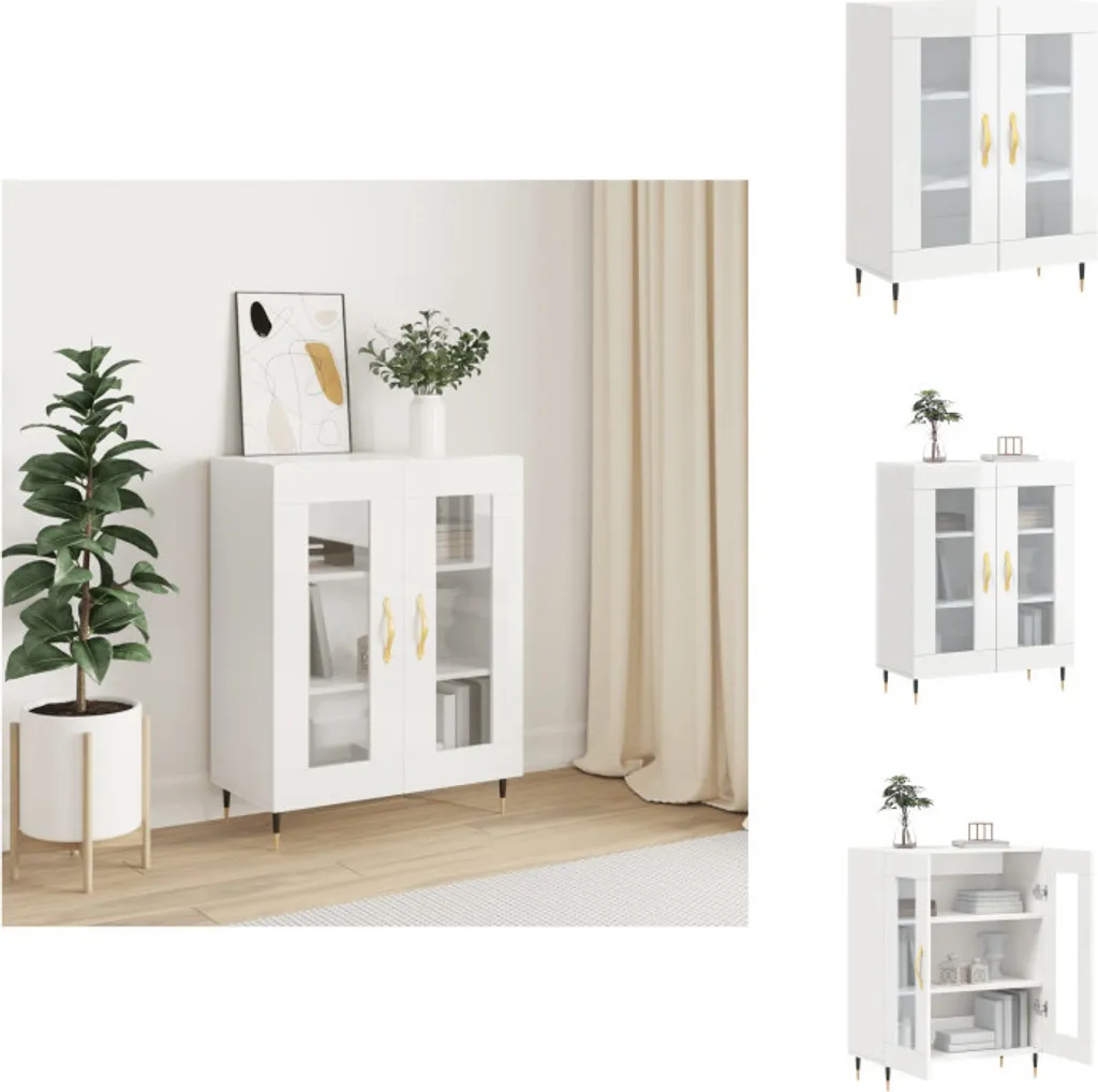 vidaXL Credenza bianca lucida 69,5x34x90 cm in legno - Credenze