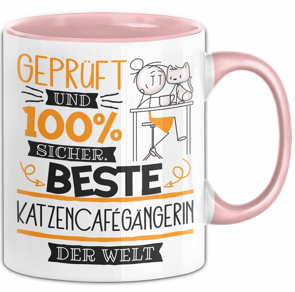 Beste Katzencafégängerin Der Welt Tasse Geschenk für Eine Katzencafégängerin Und Sicher Geschenkidee Geburtstag Weihnachten (Rosa)