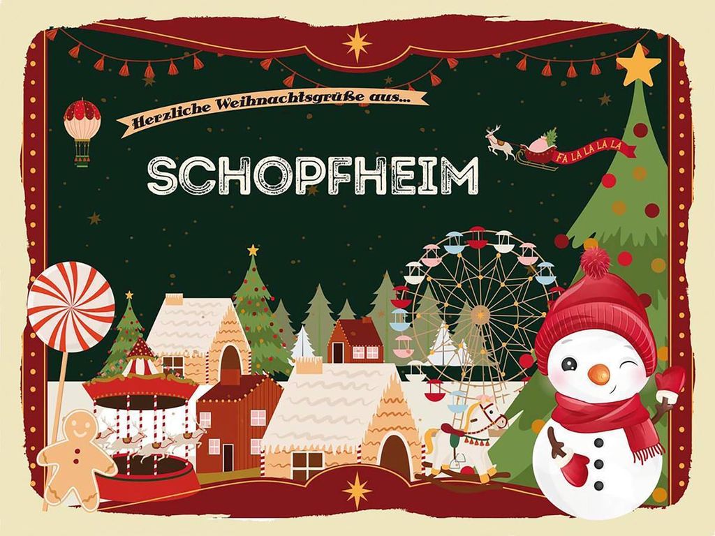 vianmo Holzschild 30x40 cm Weihnachten Grüße SCHOPFHEIM