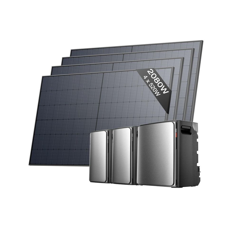 ECOFLOW STREAM Ultra X und 2×AC Pro 7,68kWh, 0% VAT Balkonkraftwerk mit Speicher 2080W, Komplettset mit 4×520W Solarpanel, 4 MPPT Solareingang