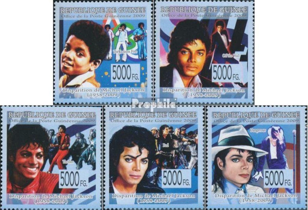 Briefmarken Guinea 2009 Mi 6617-6621 (kompl. Ausgabe) Produktbild 