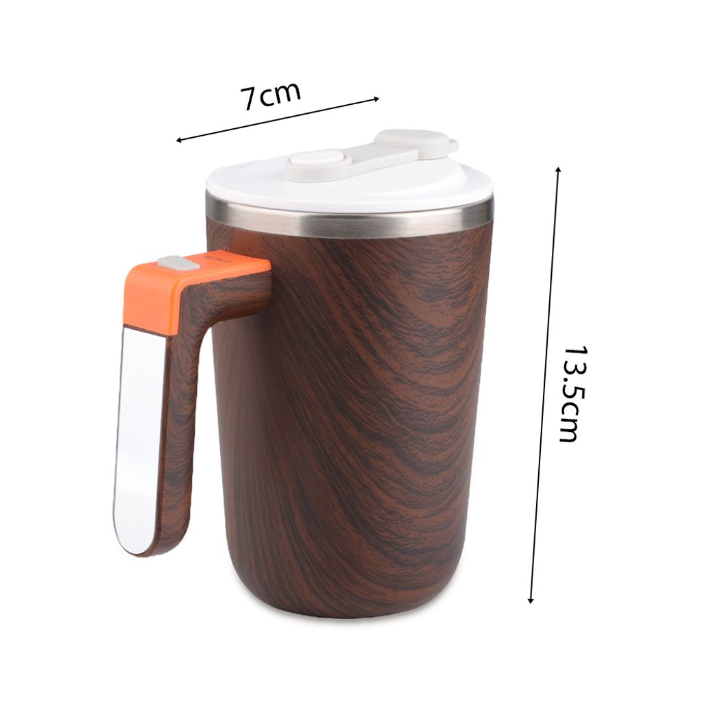 300 ml selbstruehrender Becher, magnetischer Kaffeemischbecher mit Deckel, wiederaufladbar, Innenfutter aus 304er Edelstahl, wasserdicht, automatis...