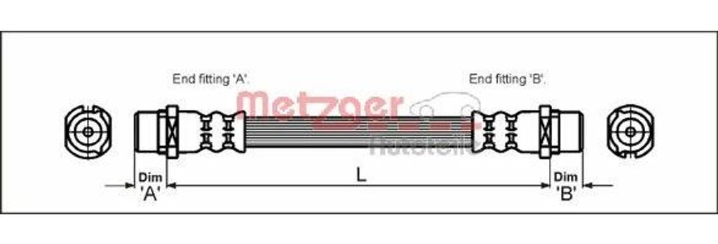 METZGER 4112824 Bremsschlauch für OPEL Corsa C Schrägheck (X01)