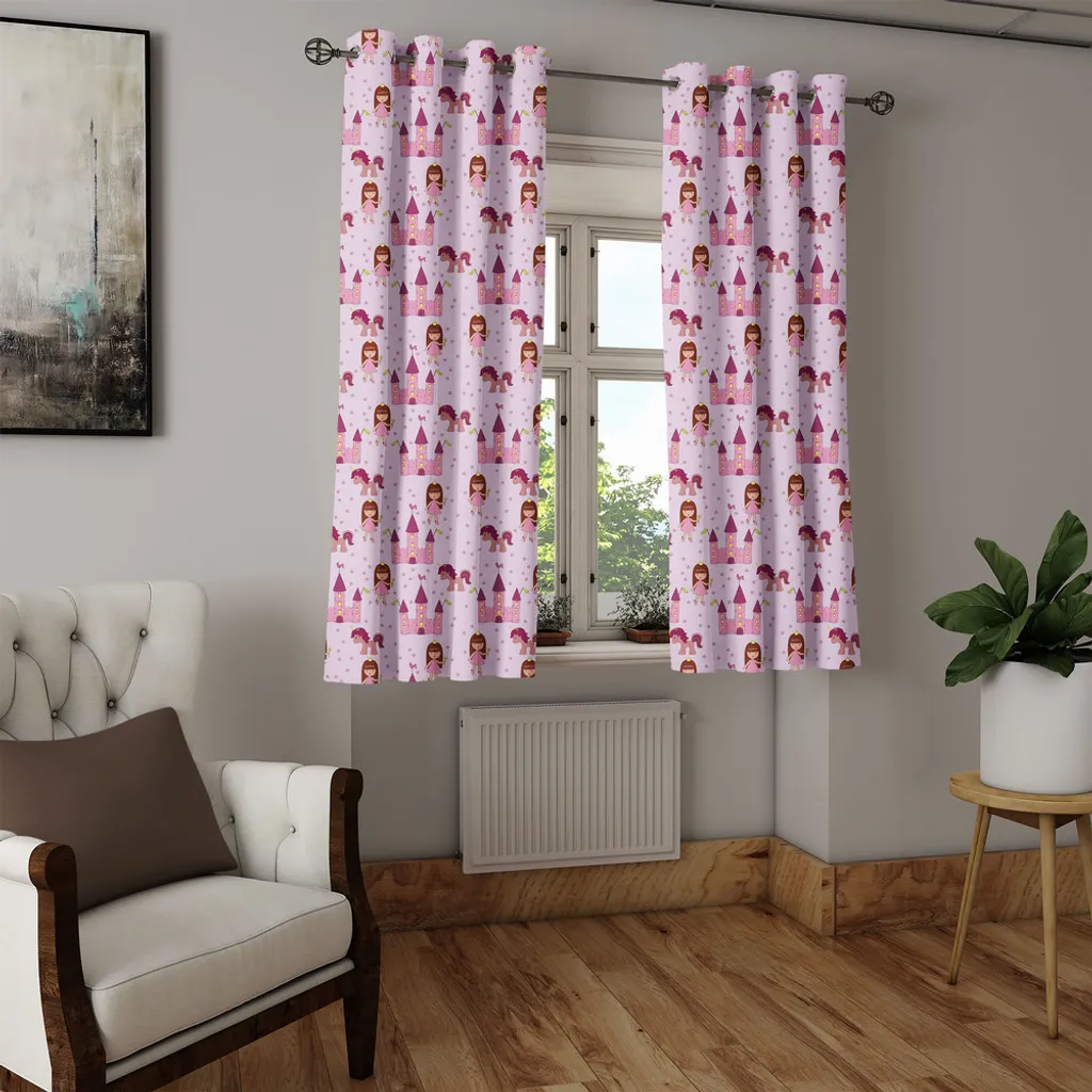 Rideau mauve et rose à œillets style dessin animé 280 cm x 245 cm - 3
