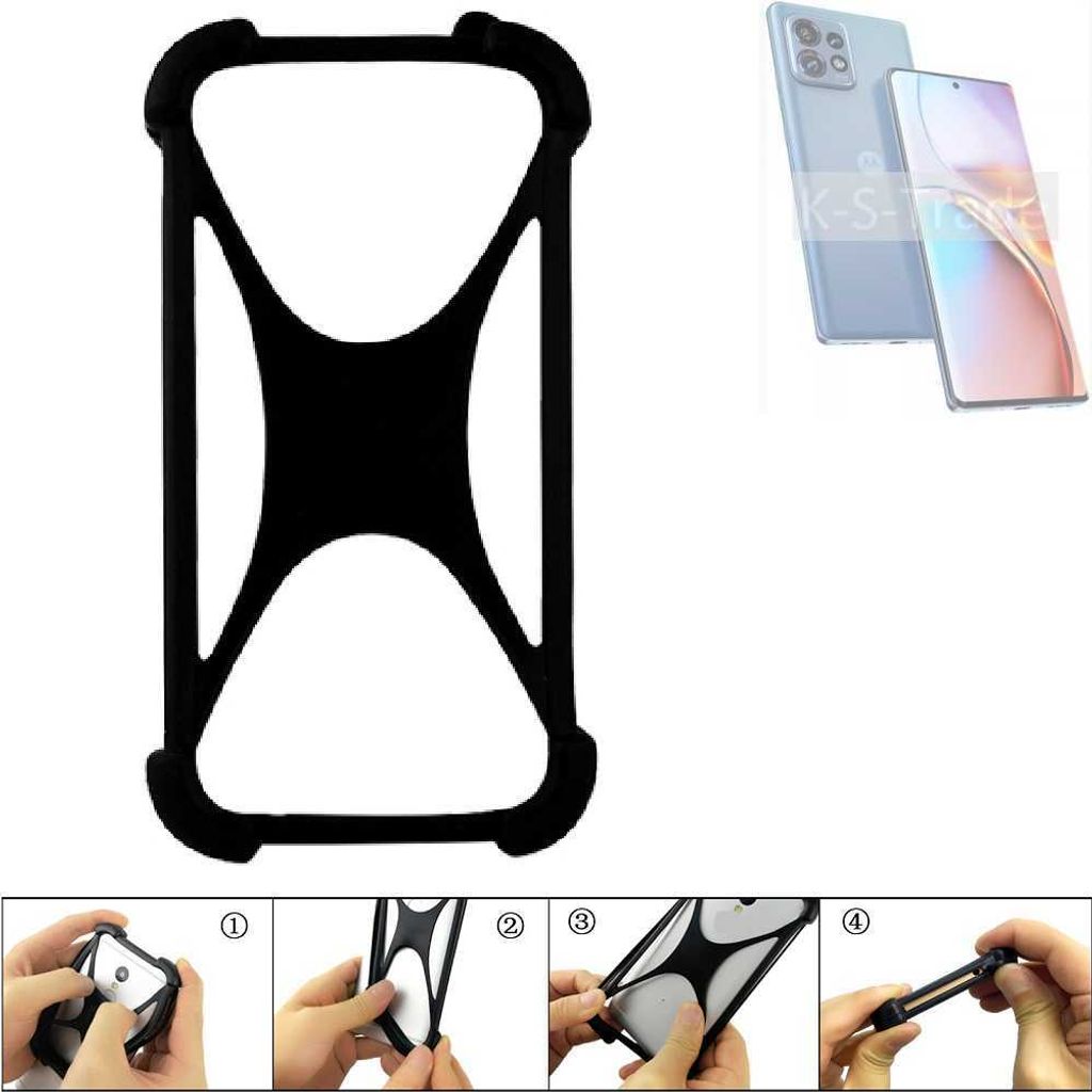 K-S-Trade Handy-Hülle Schutz-Hülle kompatibel mit Motorola Edge 40 Pro Silikon Bumper TPU Softcase Smartphone Stoßschutz, schwarz