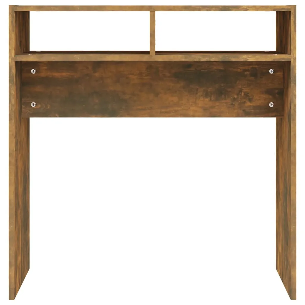 Gecheer Tavolino Consolle In Rovere Fumo 100x22,5x75 Cm - Legno Multistrato E Telaio In Metallo, Stile Moderno