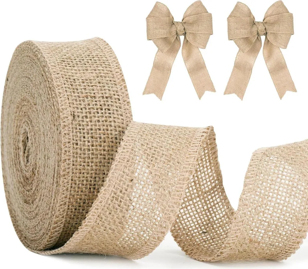 Ruban cadeau en toile de jute 10M idéal pour décoration de mariage rustique