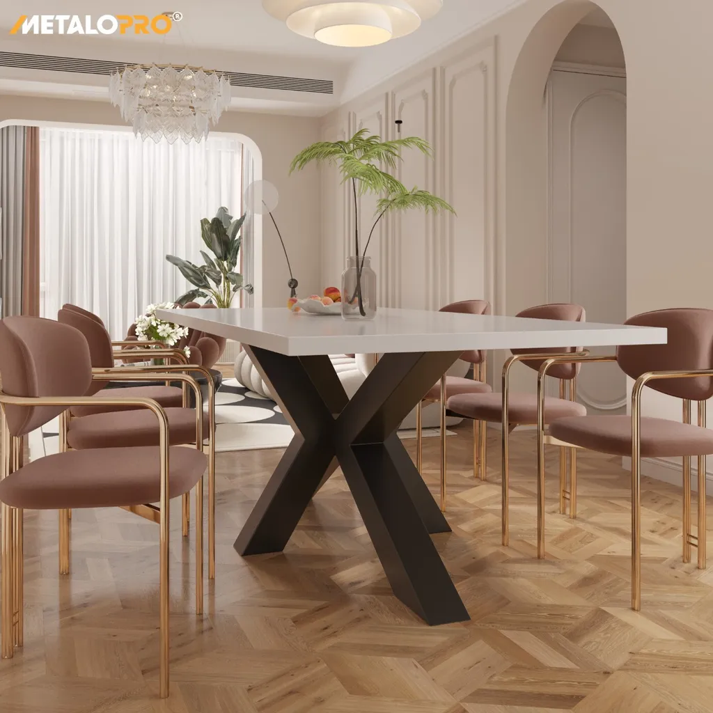 Piétement de Table Industriel en Acier Design Étoile pour Grande Table - 4