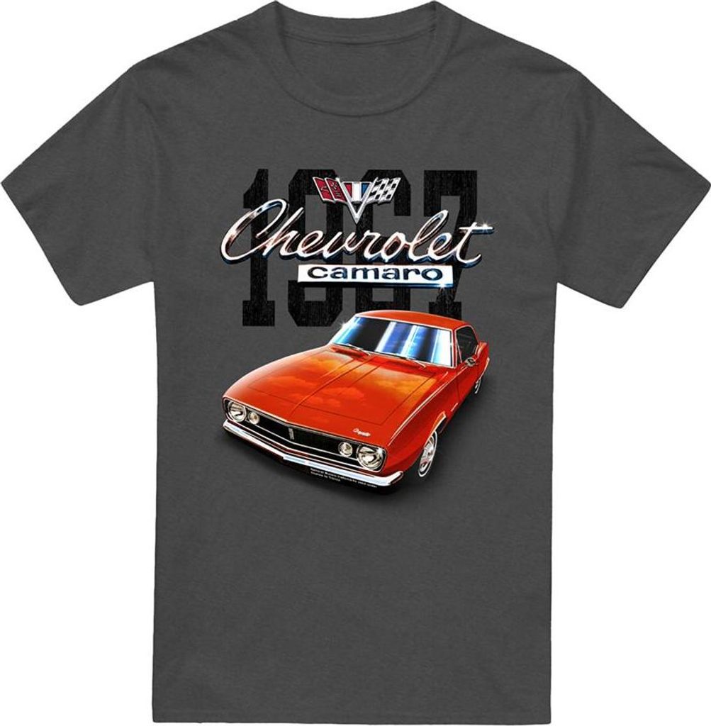 Chevrolet - "Camaro" T-Shirt für Herren/Damen Uni, meliert TV27857 (L) (Holzkohle)