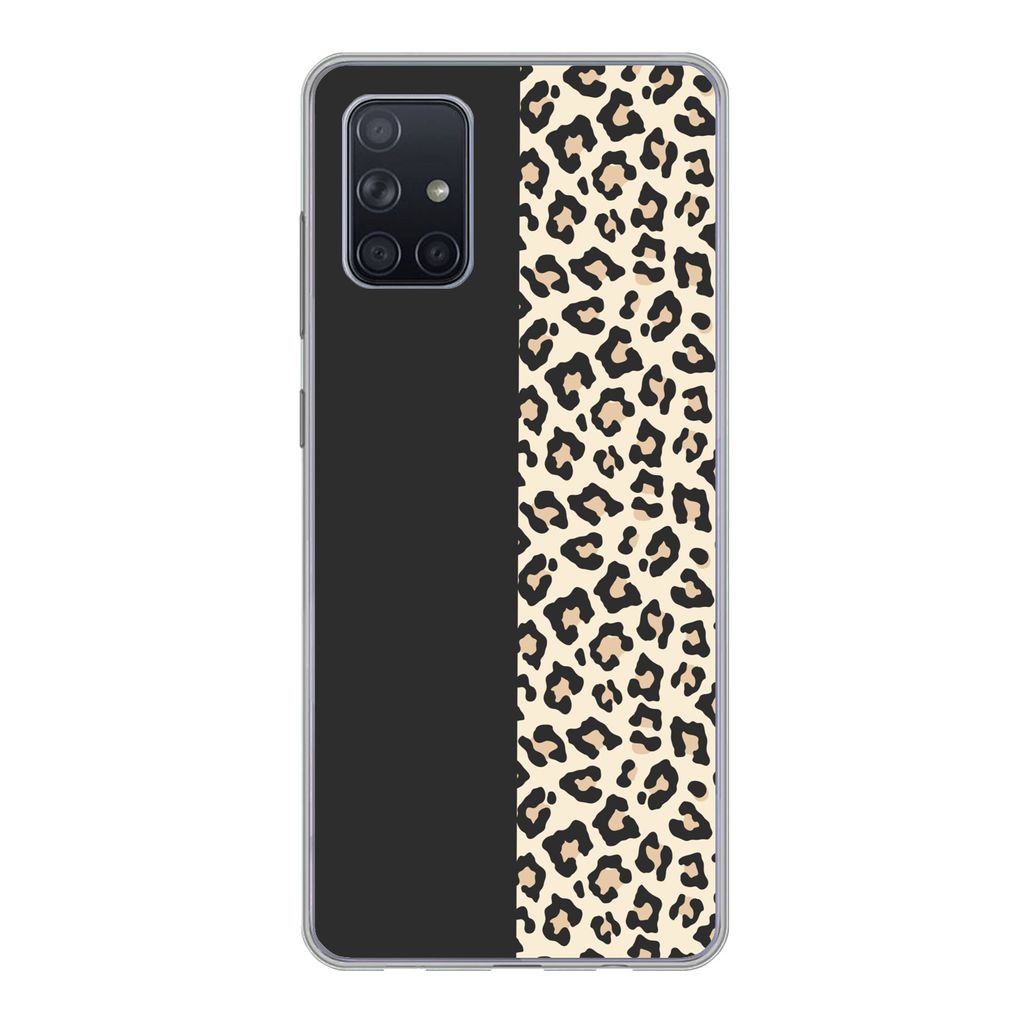 MuchoWow Handyhülle Schutzhülle Hülle für Samsung Galaxy A51 5G Tiere - Muster - Panther Silikon Softcase Handy Hülle - Abbildung