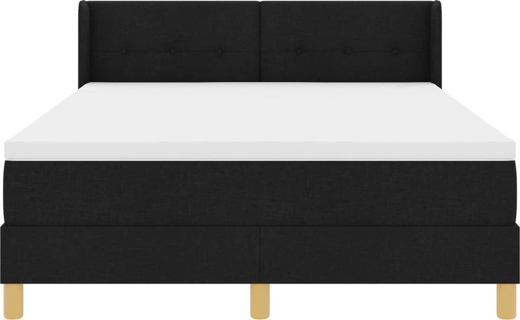 vidaXL Boxspringbett mit Matratze Schwarz 200 x 140 cm Stoff