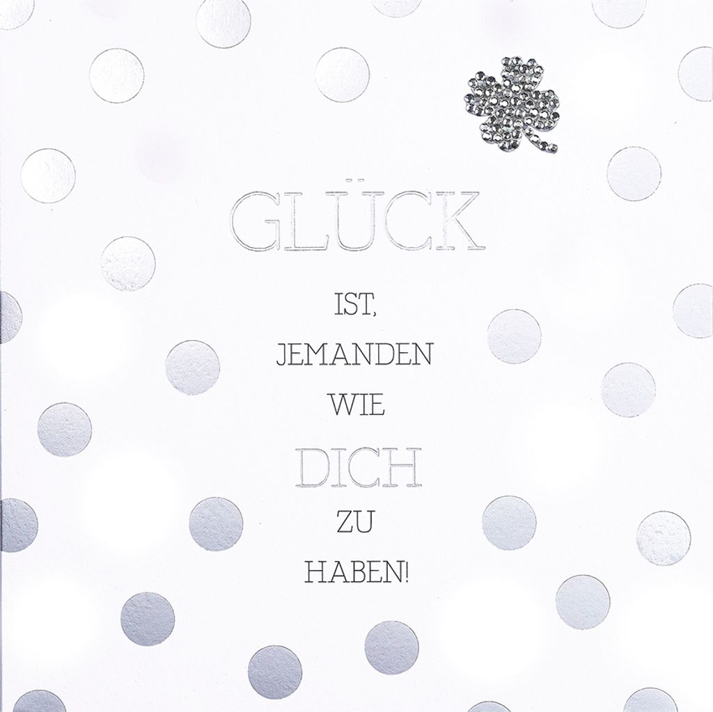 ALLGEMEIN Glück Serie Diamond Glückwunschkarte im Format 15 x15cm m