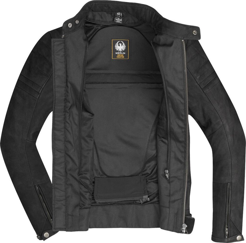 Merlin Alton Motorrad Lederjacke, schwarz, L