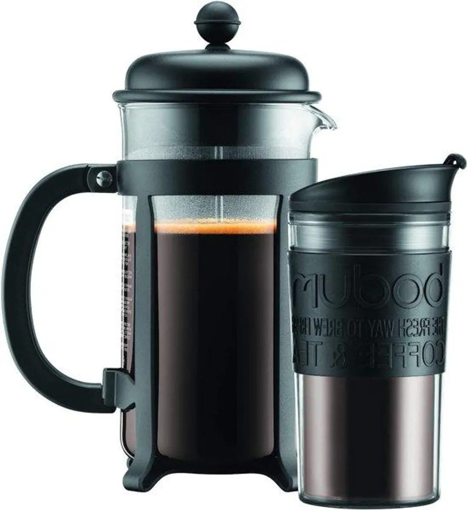 Cafetière à piston Java avec Mug Isotherme et Adaptateur pour Voiture