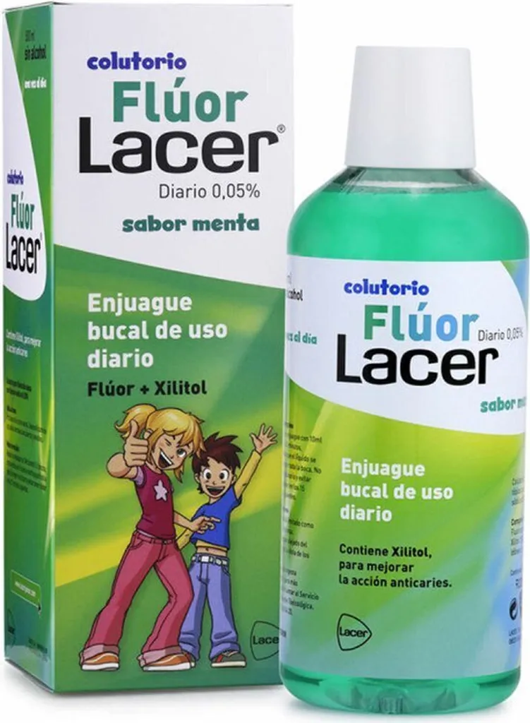 Lacer™ Menta al Fluoro 500 ml: Collutorio Quotidiano per Denti Forti