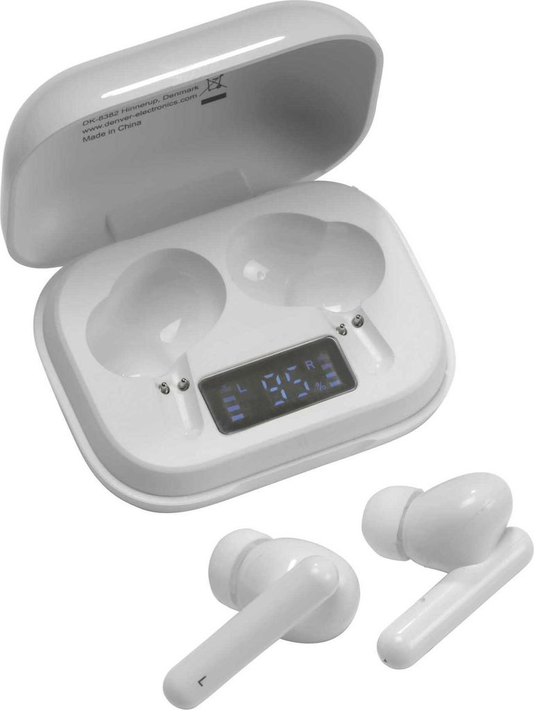 Sluchátka Bluetooth Denver Electronics TWE-38 300 mAh bílá Obrázek produktu