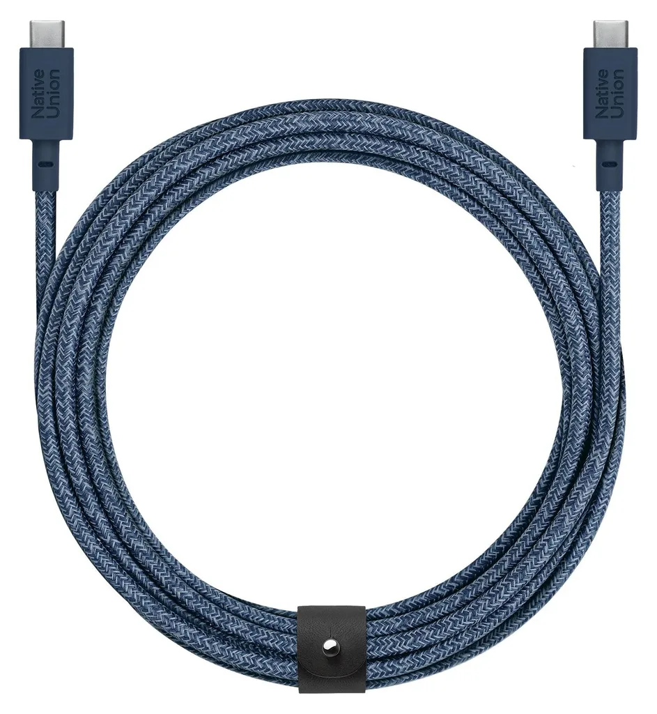 Câble USB-C vers USB-C Native Union 100W 3 mètres en Nylon Tressé Bleu