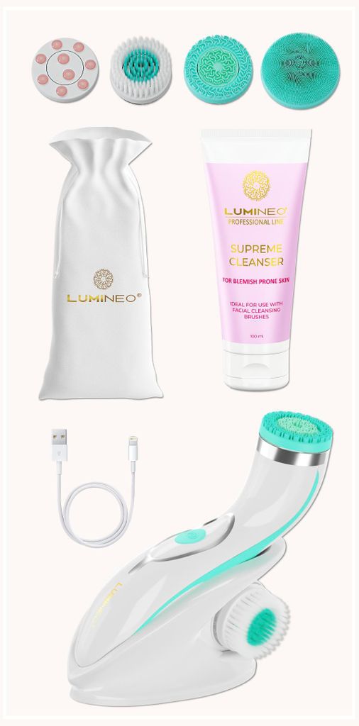 Szczoteczka Brush Pro LUMINEO turkusowa 4 końcówki + żel do Obrázek produktu 
