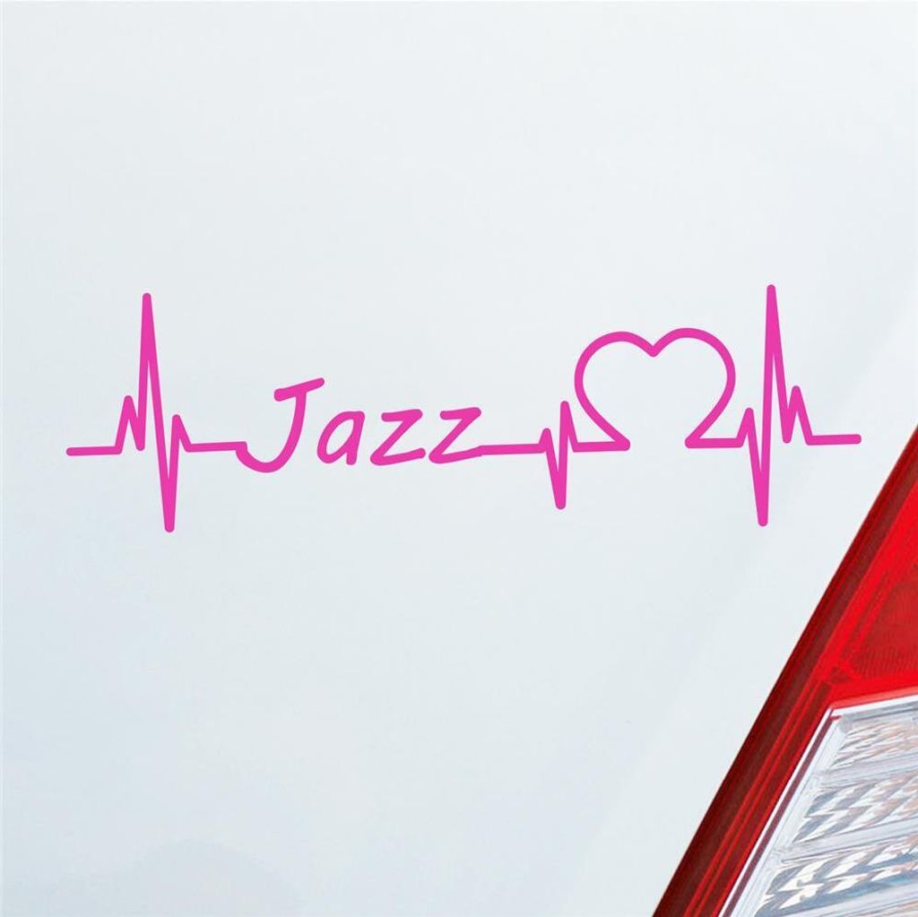 Auto Aufkleber Jazz Puls Herzschlag 19x6 cm Pink Sticker Heckscheibenaufkleber
