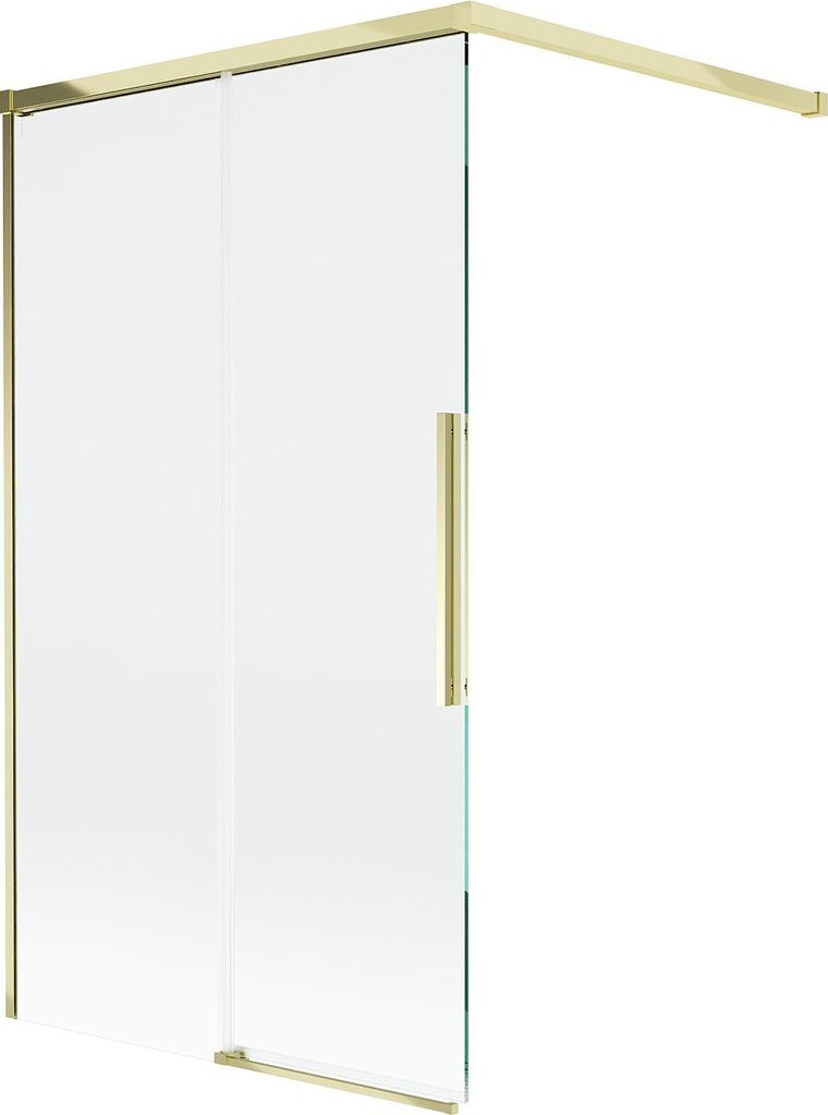 Mexen Rox Duschabtrennung Badewanne 2-teilig Schiebbar 100 x 150 cm, transparent, gold - 8C9-100-003-50-00