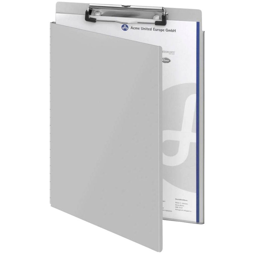 WESTCOTT Klemmbrett mit Schutzhülle A4 Aluminium