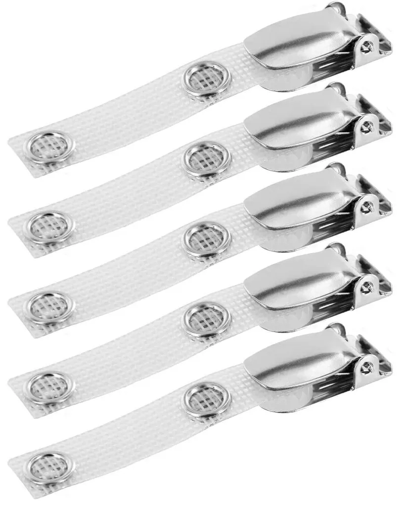 Clip pour badge robuste et pivotant avec attache textile renforcée