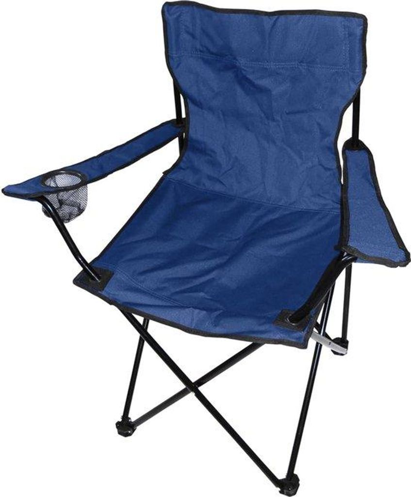Campingstoel BLAUW mit Trinkhalter