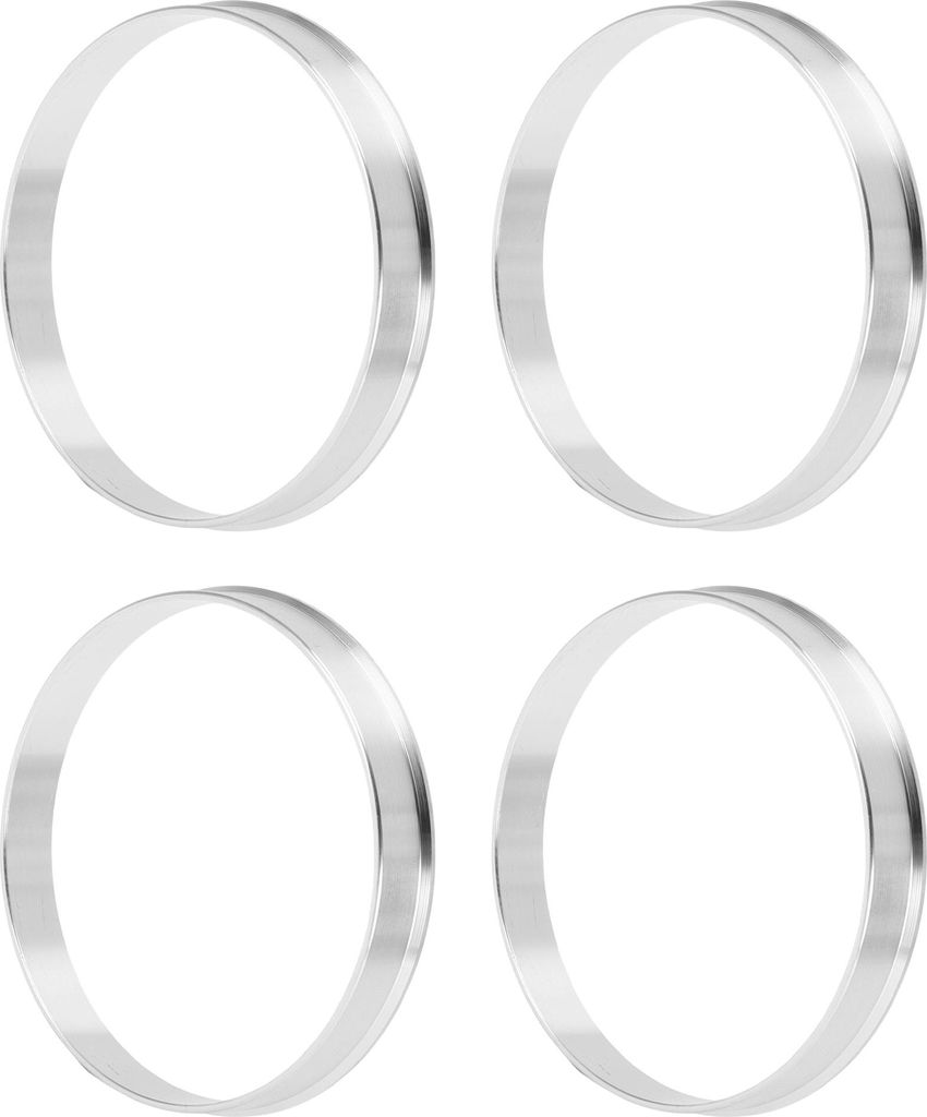 Autofelgen-Naben-Zentrierringe OD 69,6 mm bis ID 67,1 mm Räderzentrumswelle Stoßdämpfende Nabenringe aus Aluminiumlegierung Silberfarben Langlebig