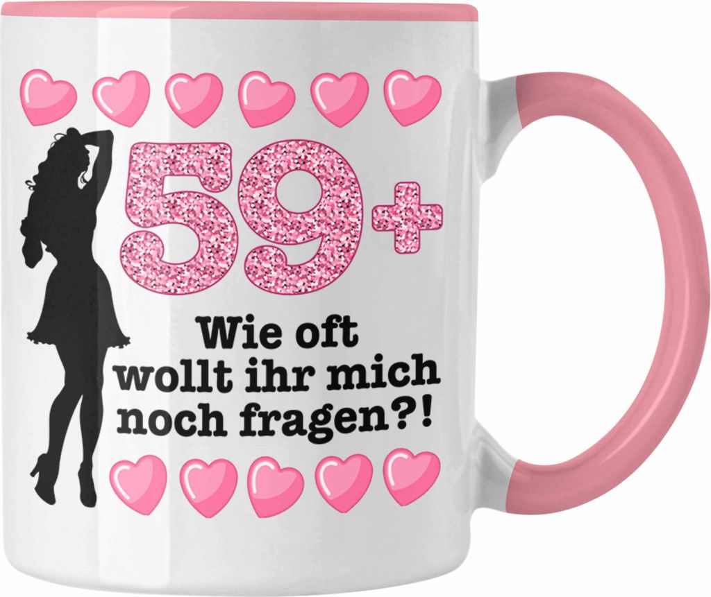 Trendation - 60. Geburtstag Frauen Tasse Geschenk Geschenkidee 60er Geburtstag Spruch Perfektion Mama Mutter Lustiger Spruch Witzig 59+ (Rosa)
